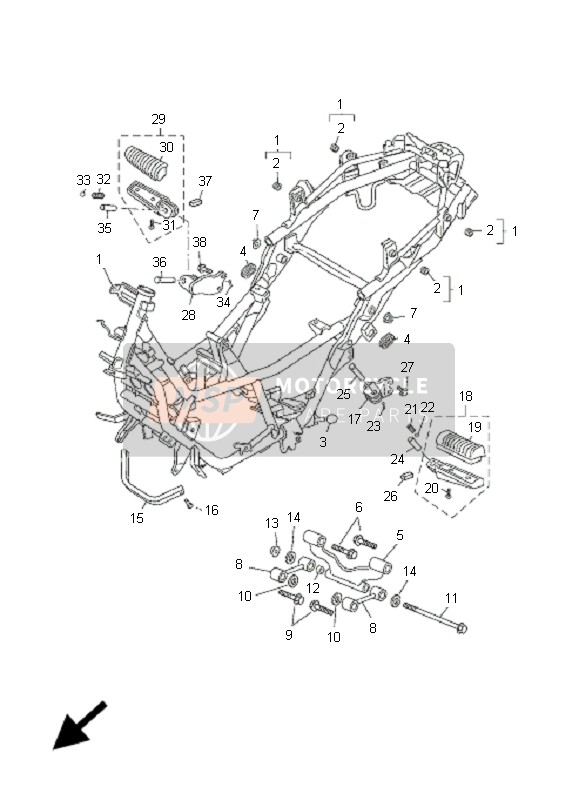 Yamaha YP250R X-MAX 2006 Cadre pour un 2006 Yamaha YP250R X-MAX